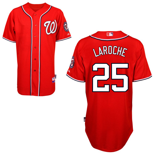 Adam LaRoche #25 MLB Jersey-Washington Nationals Men's Authentic Alternate 1 Red Cool Base Baseball Jersey